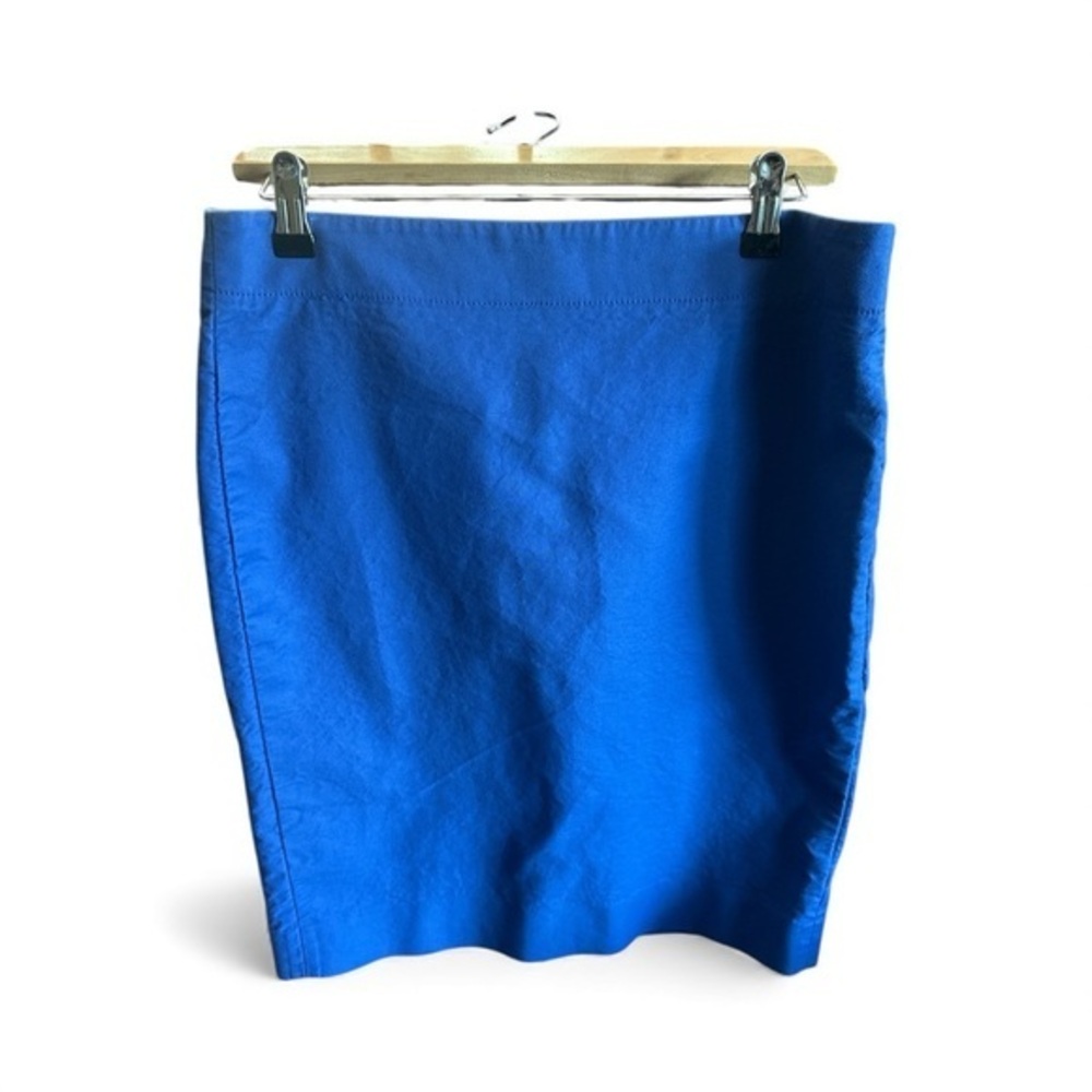 J. Crew Vibrant Blue No. 2 Pencil Skirt Women’s Size 8 95% Cotton MIDI Skirt